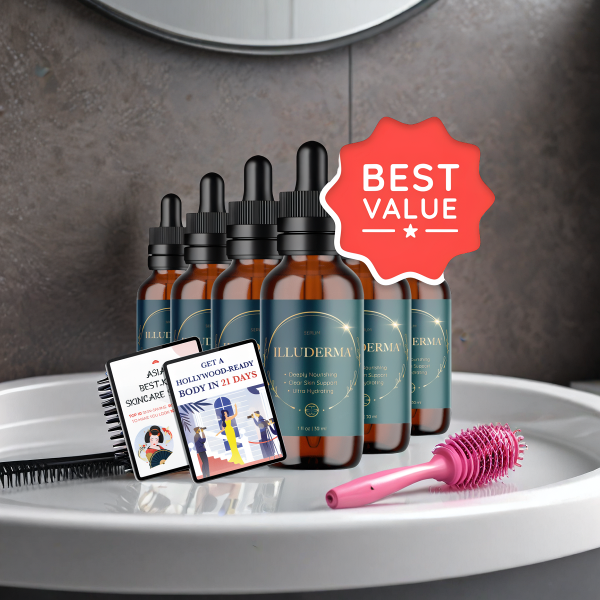 Illuderma - 6 Bottles + 2  Ebooks