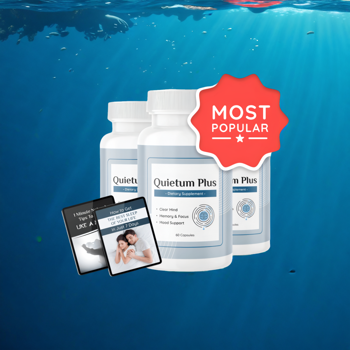 Quietum Plus - 3 Bottles + 2  Ebooks